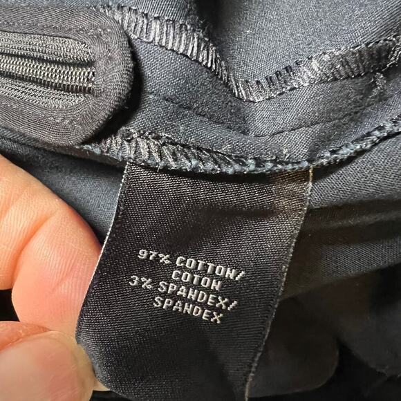 Lafayette 148 Brushed Cotton Flat Front Ankle Dress Pants Navy Blue Size 8 - Picture 7 of 9